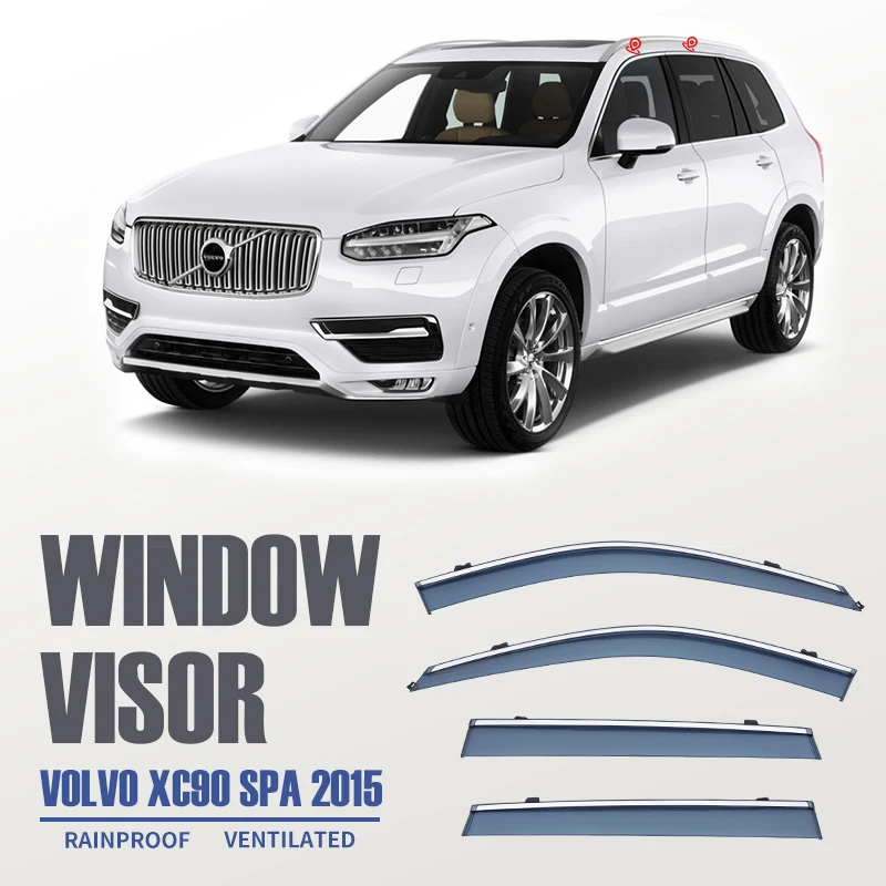 Window Visor For Volvo XC90 2006-2021 Auto Door Visor Weathershields Window Protectors