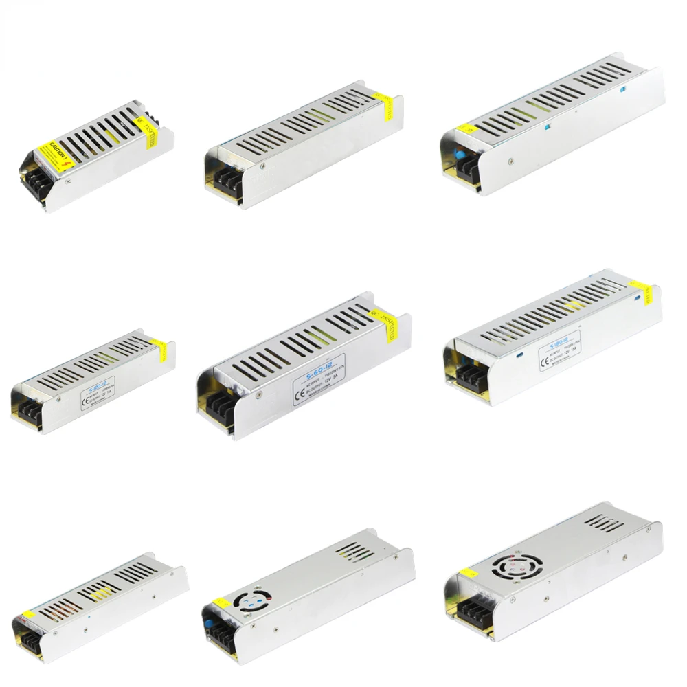 

Thin DC 12V Power Adapter AC 220V to DC Switching Power Supply 3A 5A 10A 15A 20A 30A Lighting Transformer For LED Strip