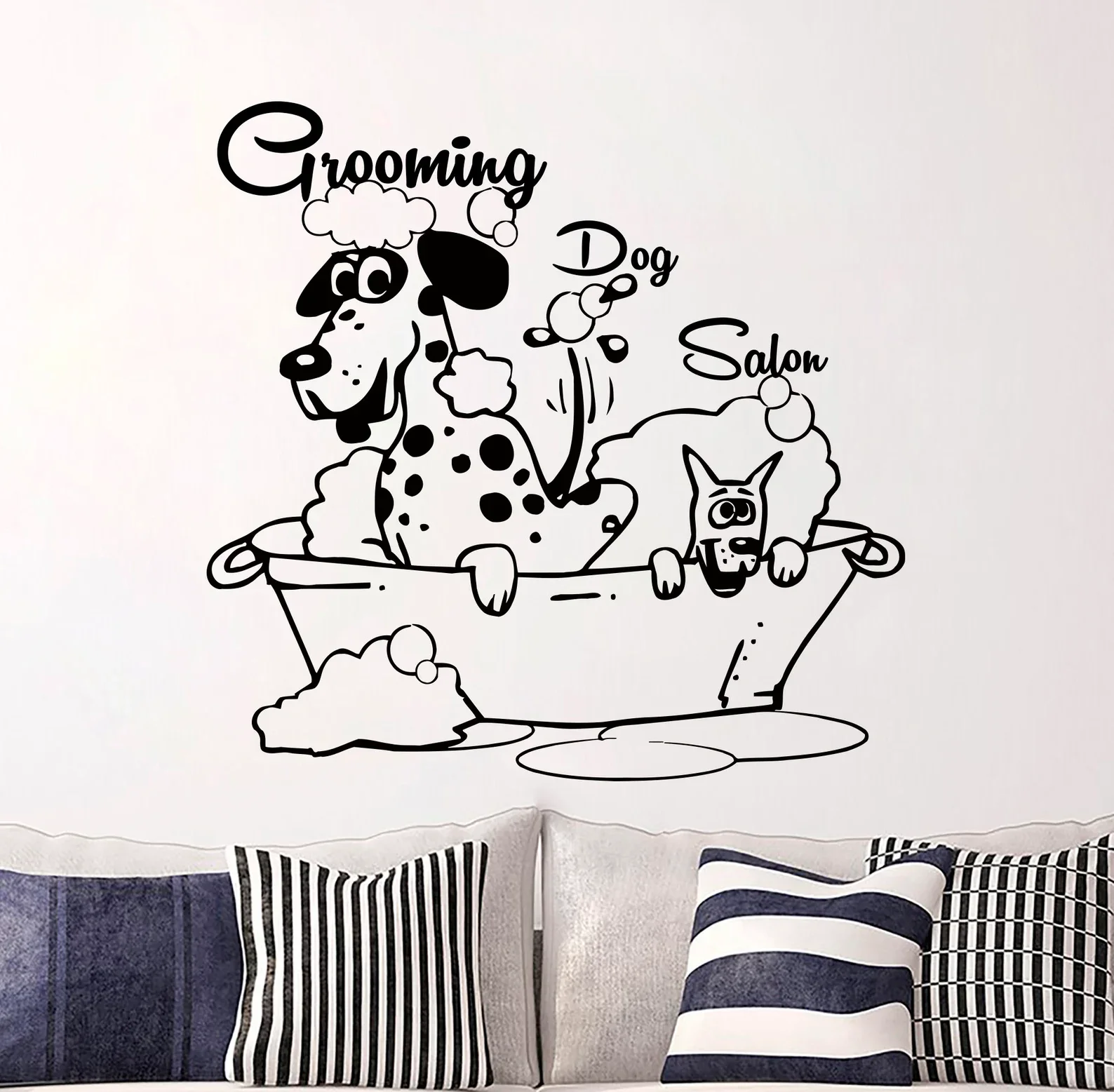 

Animal Grooming Salon Vinyl Sticker, Pet Dog Grooming Decorative Wall Sticker, Veterinary Shop Animal Wall Sticker dw25