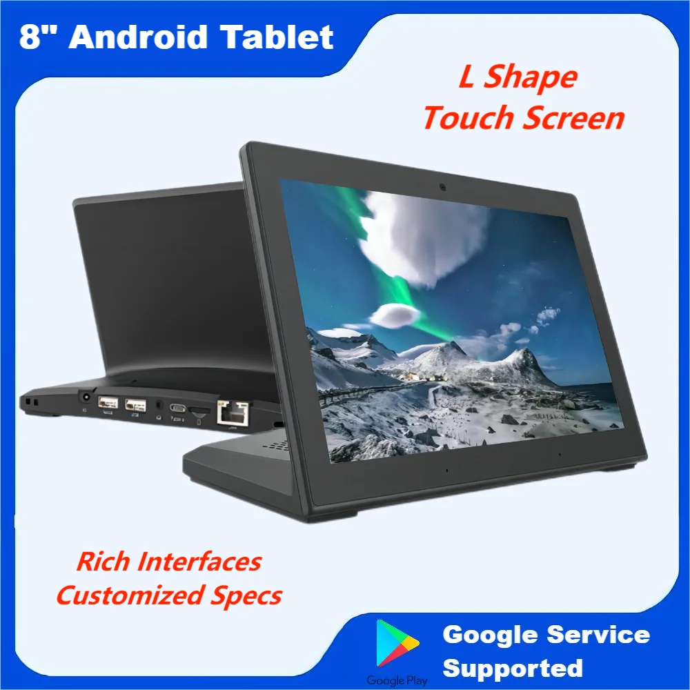 

OEM L Shape 8 Inch Android 11 Desktop POS Touch Screen Tablet Restaurant Menu Customer Feedback PC with Dual Speaker AIO Display