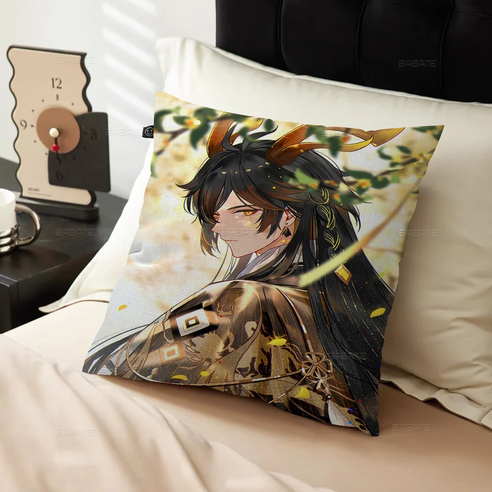 Genshin Impact ZhongLi Morax наволочка декоративная подушка диван домашний декор чехол