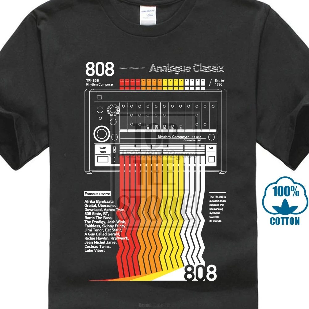 Мода 808 Классическая кислотная Техническая Футболка Повседневная одежда с