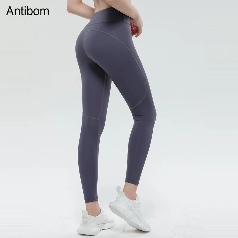

Antibom Energy Sports Pants Women High Waist Stretchy Yoga Leggings Running Training Quick Dry Push Up Fitness Gym Tights Pocket