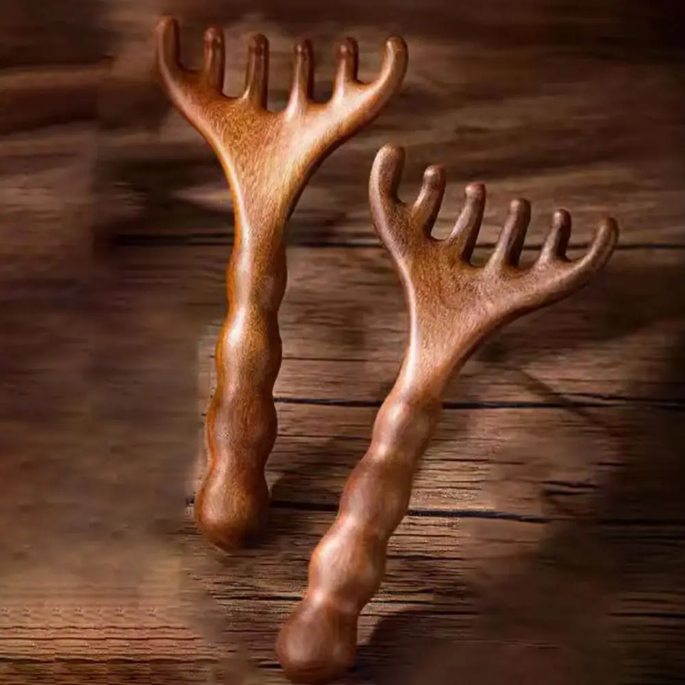 Цвет случайный массаж скребковая расческа сандаловое дерево широкие зубцы