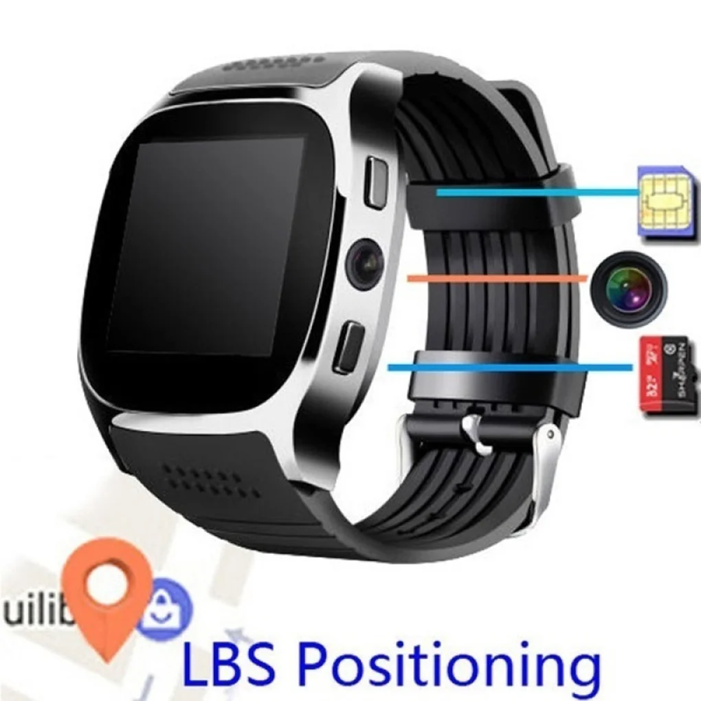 

T8 Bluetooth 1.58' Smart Wristwatch Support SIM/TFcard LCD Touch Screen Fitness Tracker Sport Watch Remote Camera Control