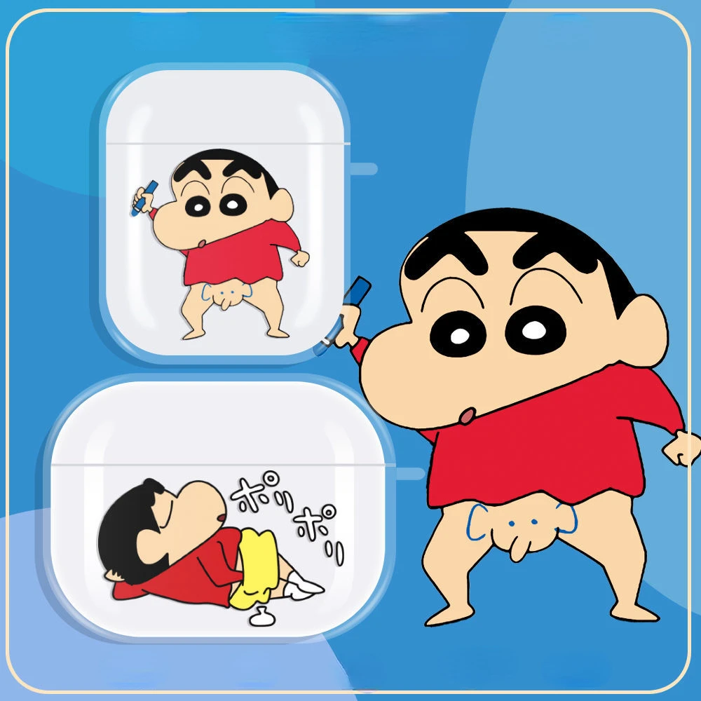 

Crayon Shin Chan применимо к наушникам Airpods 1 / 2 / Pro/3, с прозрачной противоударной мягкой оболочкой сзади