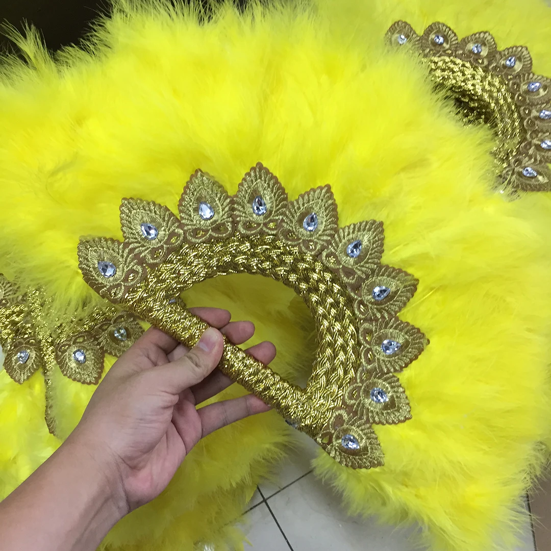 Большой размер дизайнерский Африканский Оранжевый перо веер женский свадебный