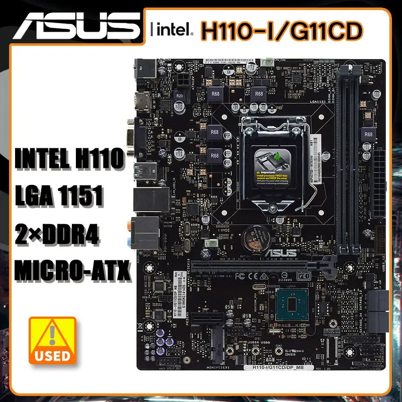 

ASUS H110-I/G11CD/DP_MB Intel H110 Motherboard LGA 1151 DDR4 ram Support Core i3 i5 i7 cpsu USB3.0 ATX Motherboard