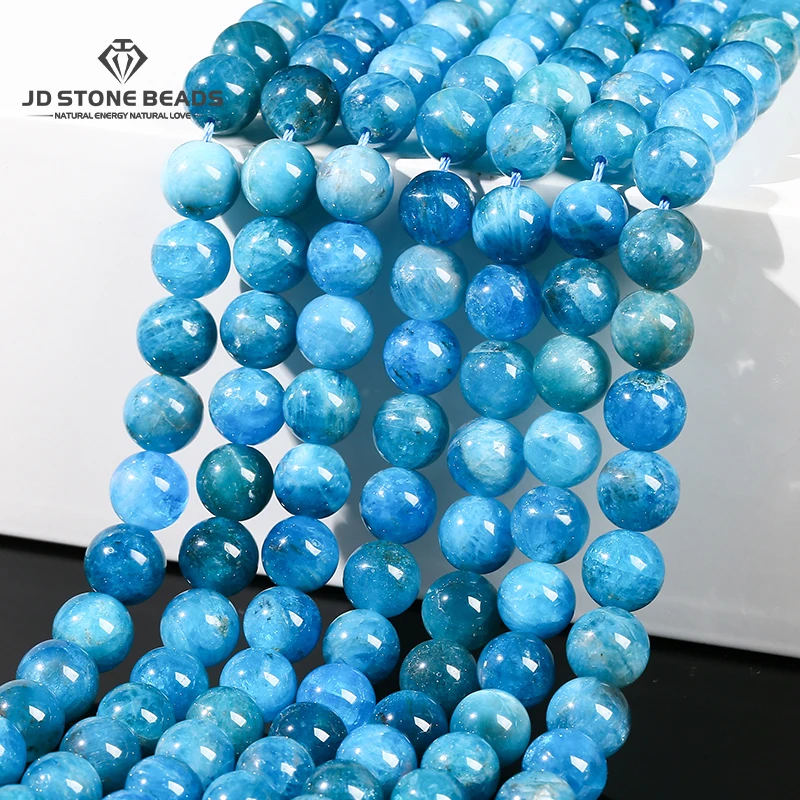 5А качественный натуральный камень синий апатит бусины круглые свободные