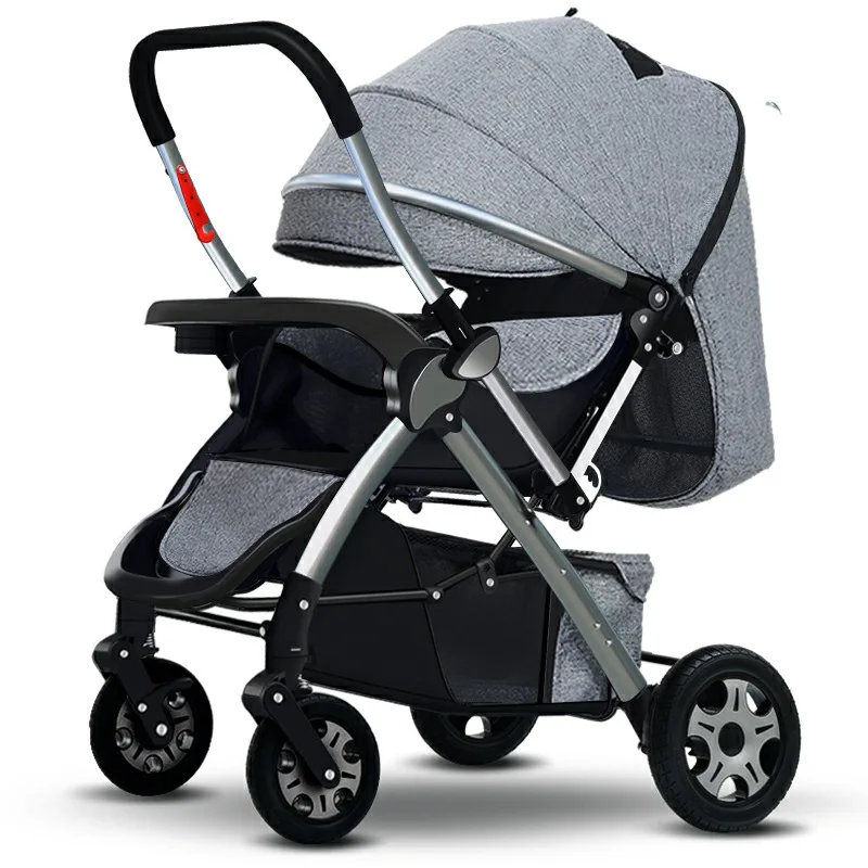 Wholesale High-view Baby Stroller Two-way Can Sit and Lie Light Four Seasons Baby Child Four-wheel Shock-absorbing Stroller
