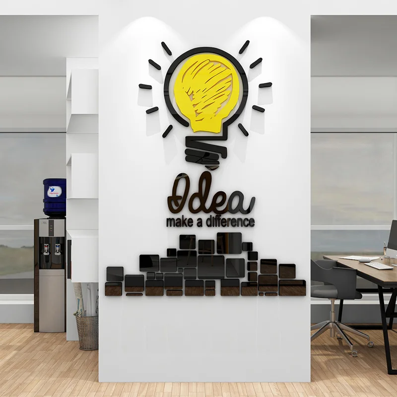 

WS180 Creative idea English inspirational slogan sticker company office corporate culture wall decoration 3D wall sticker
