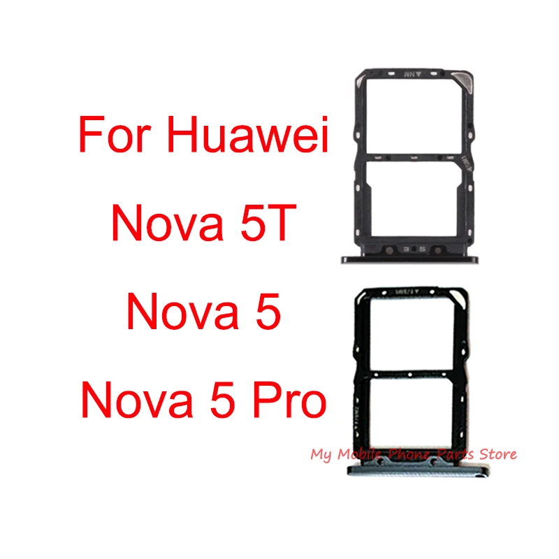 

10 PCS New Sim Tray For Huawei Nova 5 Pro Sim Tray Card Holder Reader Slot Adapter For Huawei Nova 5T Replacement Parts