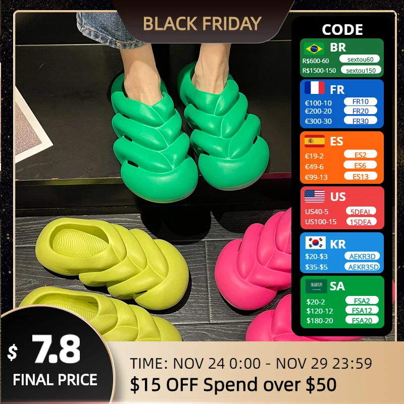 

Женские шлепанцы из ЭВА, с закрытым носком, на платформе