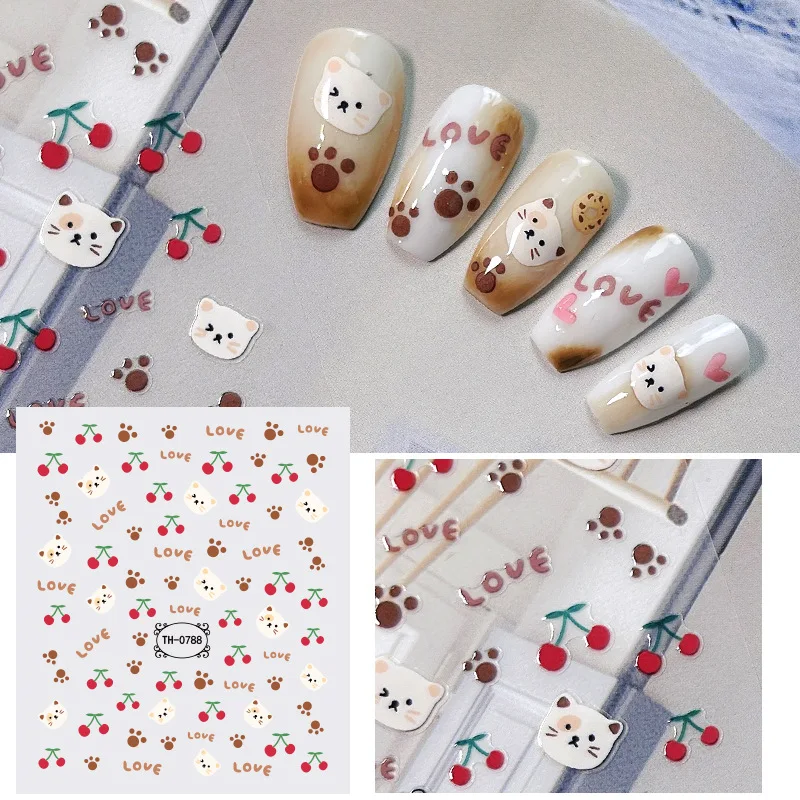 

New Nail Ornament Little Bear DIY Small Decals Small Animal Nail Stickers Ins Fresh Nail Stickers Nails Decoration Nail Art