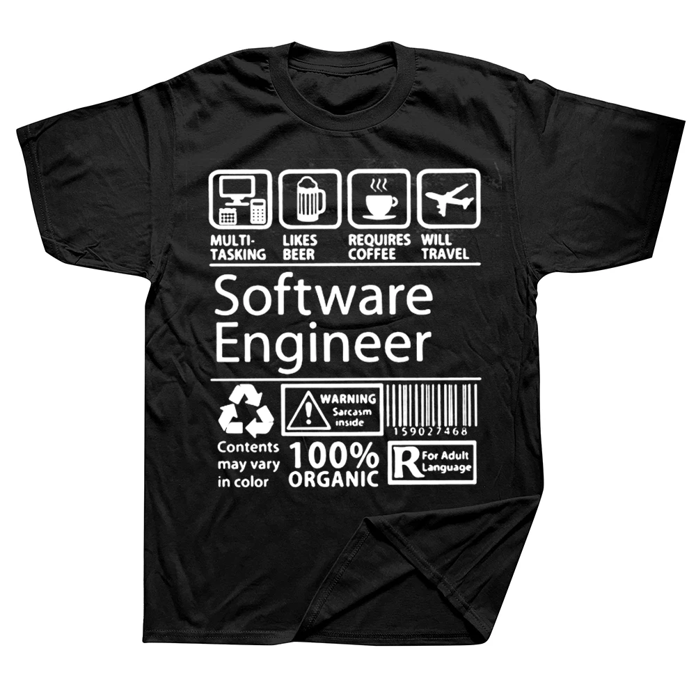 

Software Engineer Programming T-Shirt Men Eat Sleep Code Repeat Programmer Developer Awesome Geek Tops T Shirt Camisas