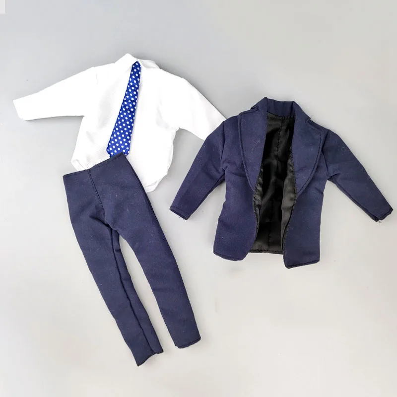 Dark Blue Business Suit Clothes Set for Ken Boy Dolls Outfits Necktie Wedding Clothes for Barbie s Boyfriend Ken Male Dolls 1 6