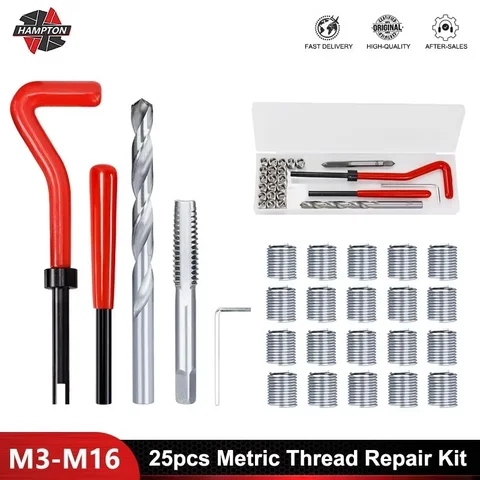 Набор для ремонта резьбы xcan M3/M4/M5/M6/M7/M8/M10/M12/M14/M16