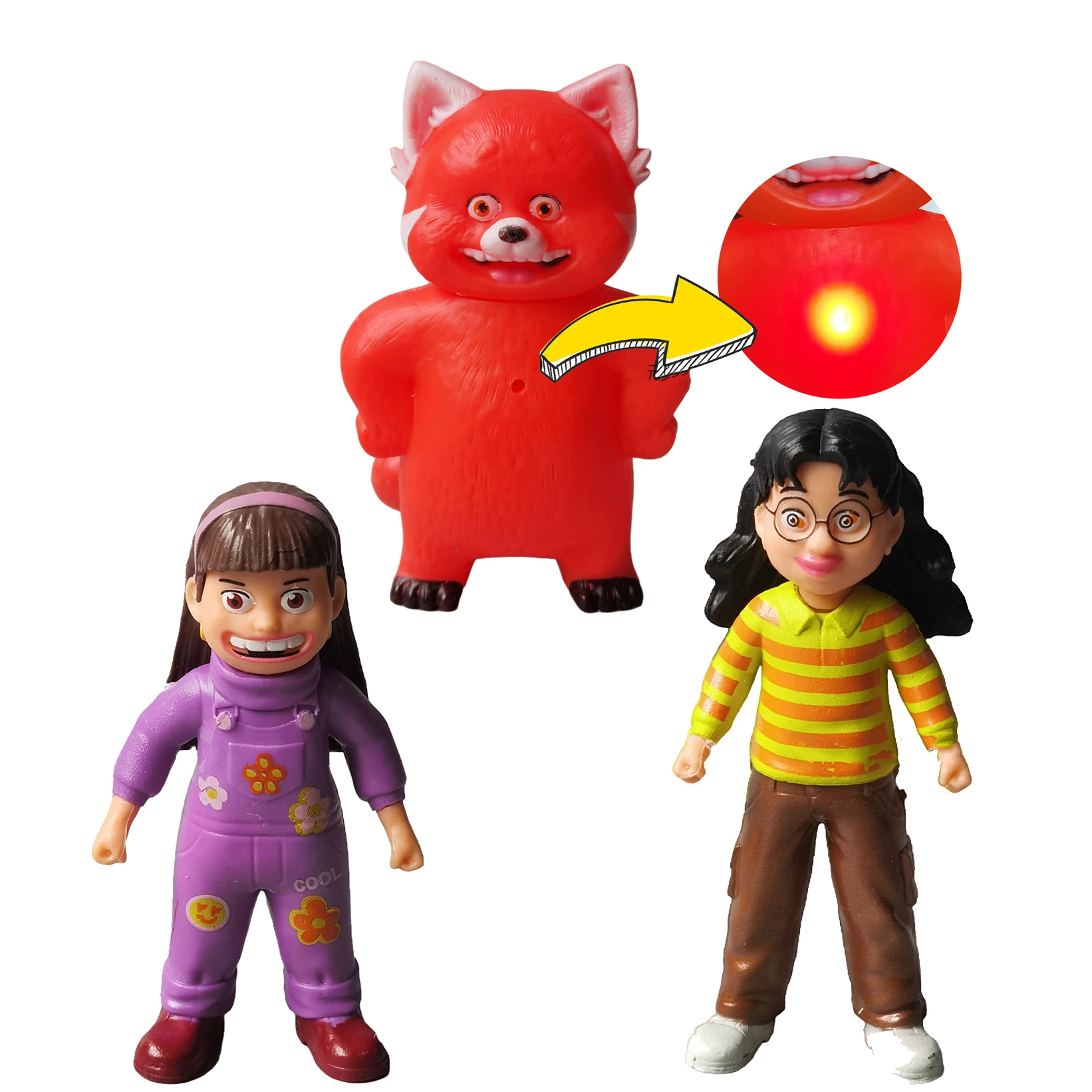 

5 шт./компл. поворачивающаяся красная аниме-фигурка Xiao Mei Kawaii, красный медведь, поворачивающаяся красная мультяшная фигурка, фигурка героя из...