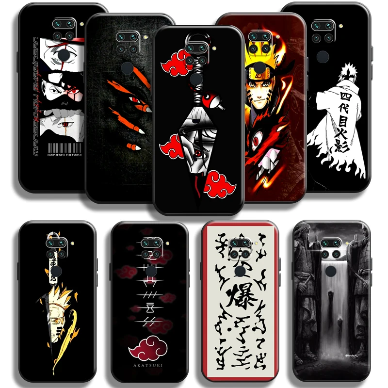 

NARUTO Akatsuki Logo Phone Case For Xiaomi Redmi Note 9 Pro Redmi Note 9 9T 5G Black Soft Carcasa Silicone Cover Coque