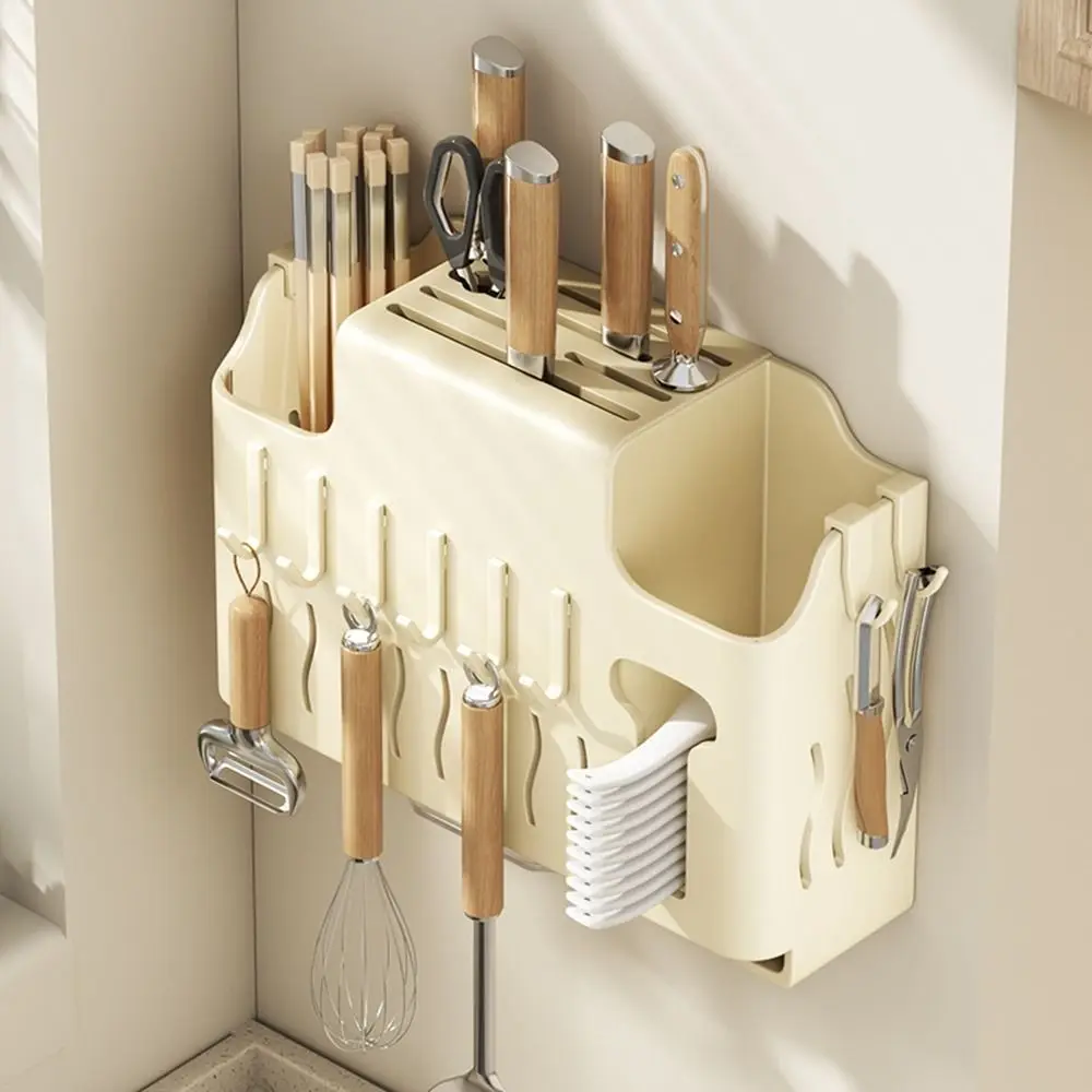 Железный держатель для палочек еды бежевый/серый настенная стойка слива посуды