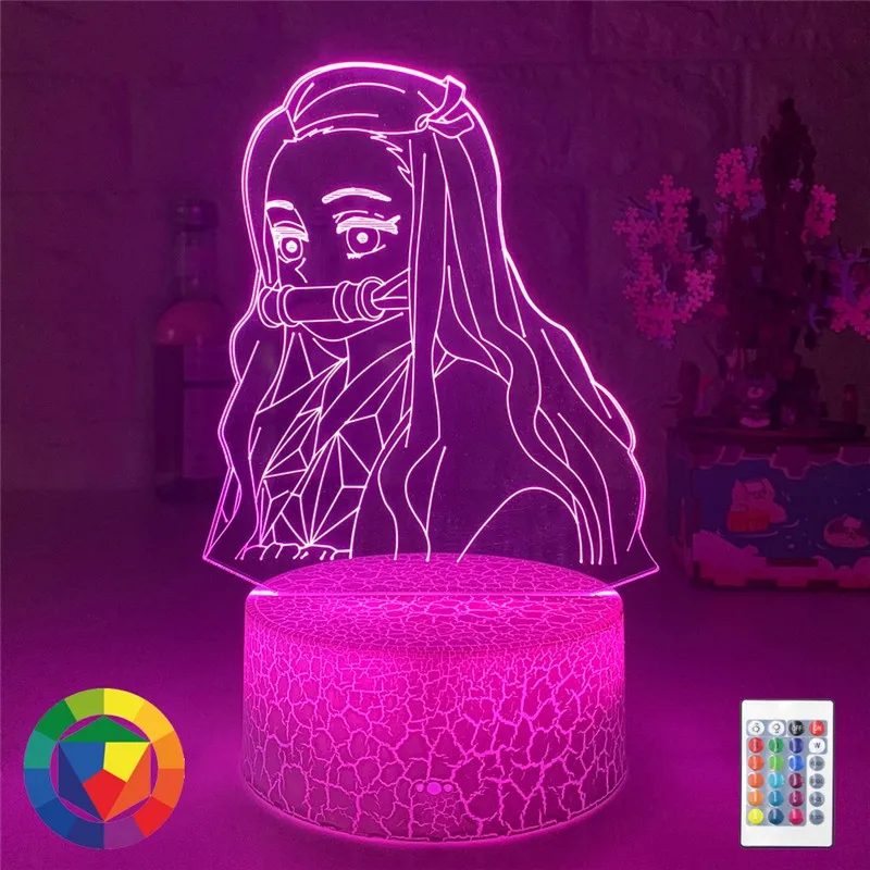 3D Anime Figure Kimetsu No Yaiba Nezuko Kamado Led Night Light for Decorition Nightlight Kids Child Table Lamp Demon Slayer Gift