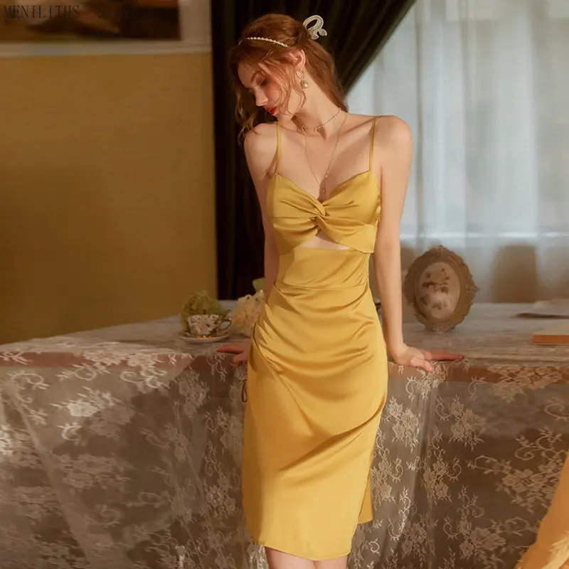 

Sexy Sleepwear Women Night Dress Long Slit Slings Nightdress Hollow Temptation Nightgown Pajamas Solid Color Nightwear Homewear