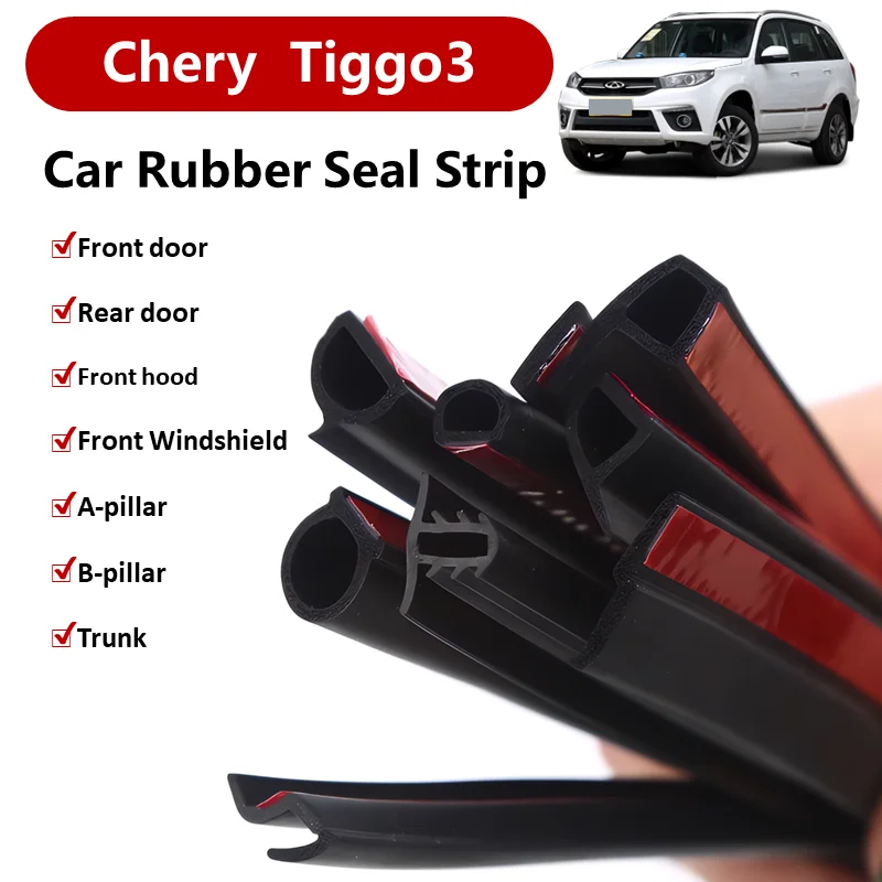 

9pcs Car Rubber Seal Strip Filler car door front windshield tunk cabin A B pillar for Chery Tiggo3