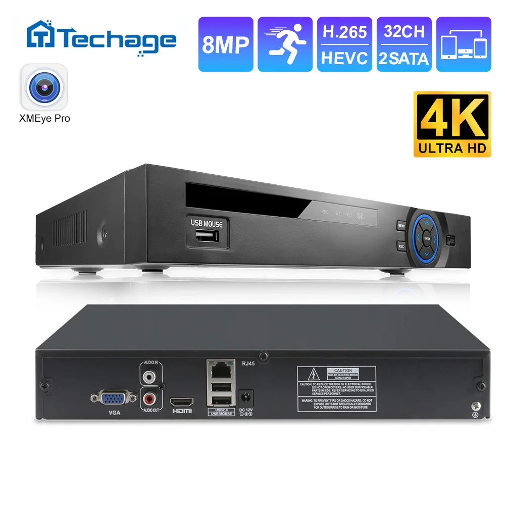 

MISECU 32-канальный сетевой видеорегистратор H.265 4K