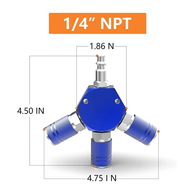3-ходовой 1 5-дюймовый NPT алюминиевый шестигранный воздушный коллектор с 3 шт.