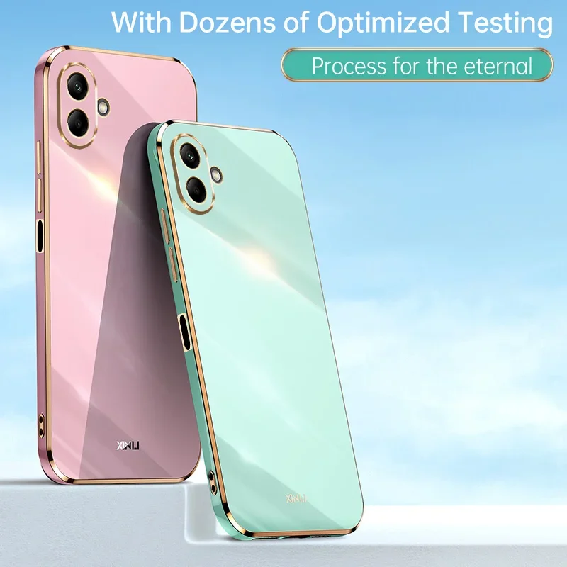 Роскошный чехол для телефона с квадратным покрытием Samsung Galaxy A06 4G A 06 чехлы сотовых