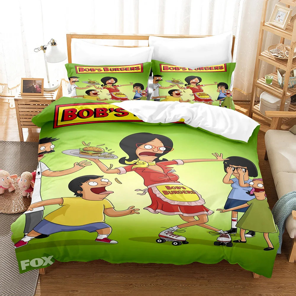 

3D Bob"s Duvet Cover Set With Pillowcase Twin Full Queen King Bedclothes Bed Linen BurgersSets