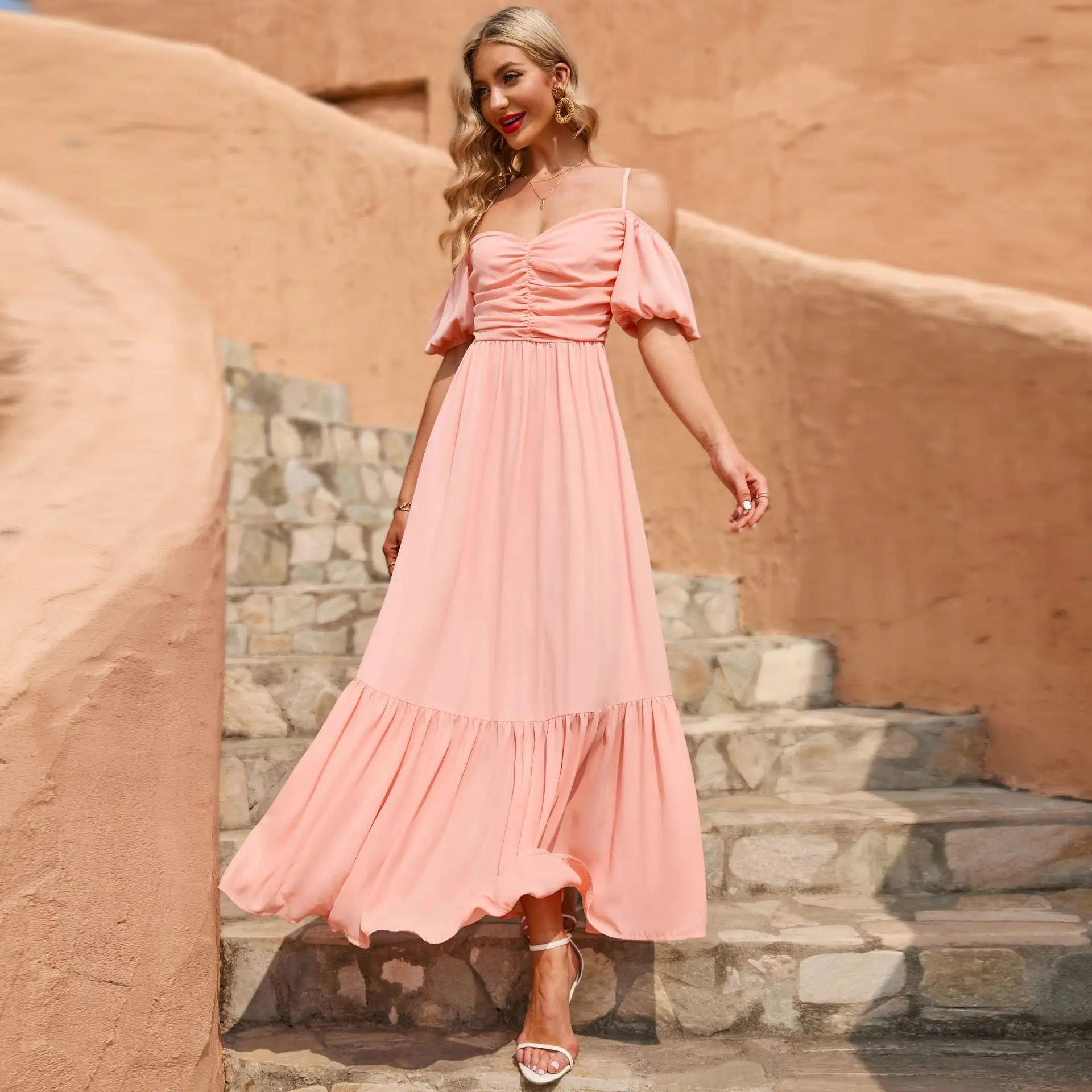 

Prom Party Gowns Spaghetti Strap A Line Evening Dress Tulle Puff Sleeve Formal Women Special Occasion Dresses 2022 Robes De Soir