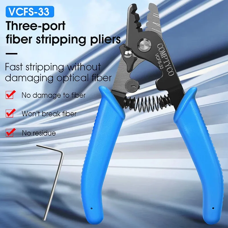 

Free shippingVCFS-33 Optical Stripper Pliers Wire Strippers Three-port for Fiber FTTH Tools Kits Optic Stripping Plier Tool