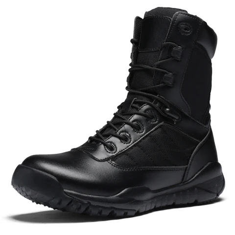 Ботинки мужские тактические, профессиональные армейские боевые, обувь в стиле милитари, Нескользящие, черные