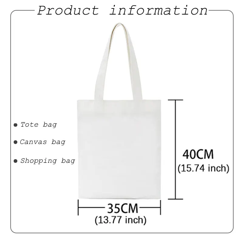 Сумка для покупок Хлопковая Сумка-тоут с аниме принтом продуктов многоразовая