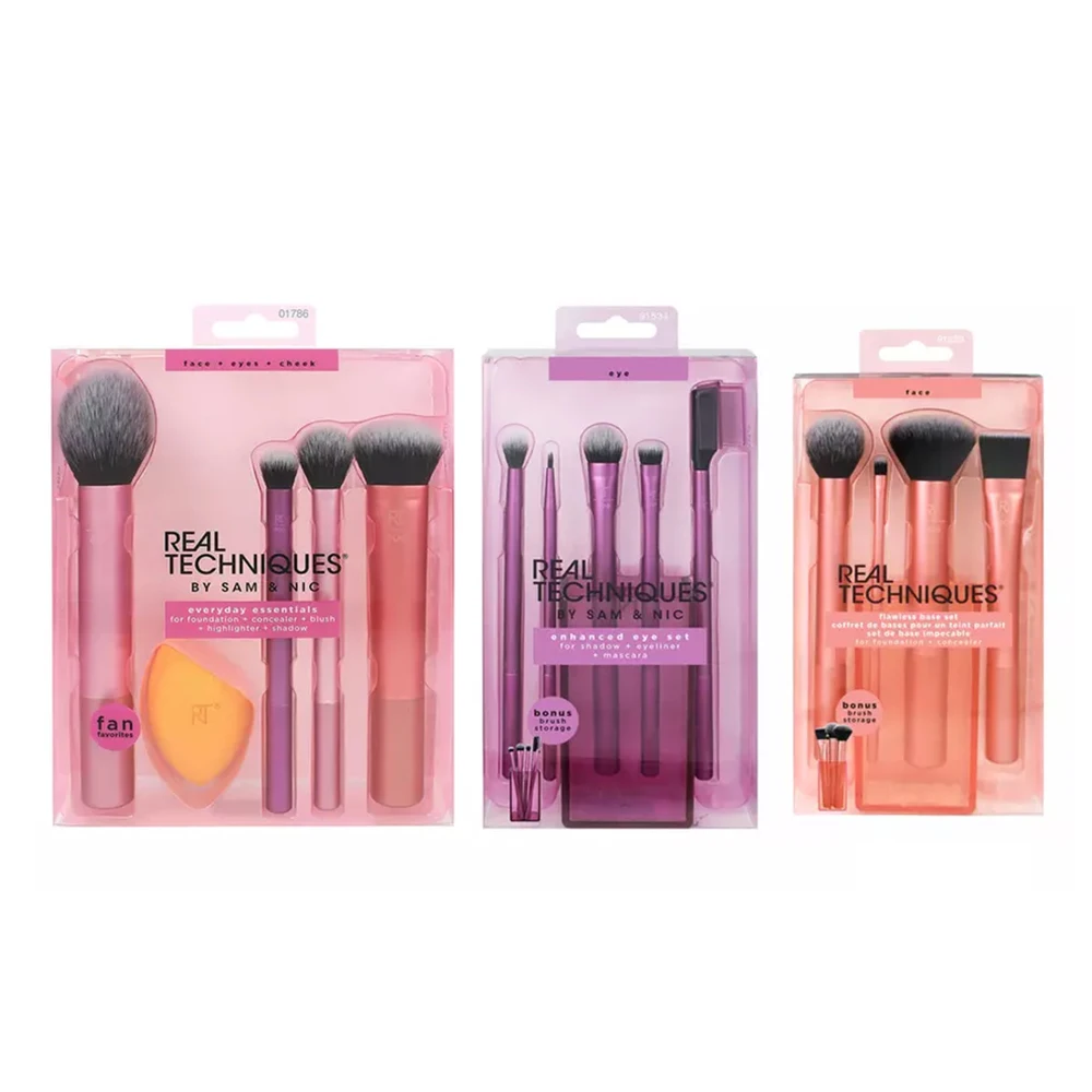 

Real Techniques makeup brushes set for cosmetic foundation powder blush eyeshadow kabuki blending make up brush beauty tool 1415
