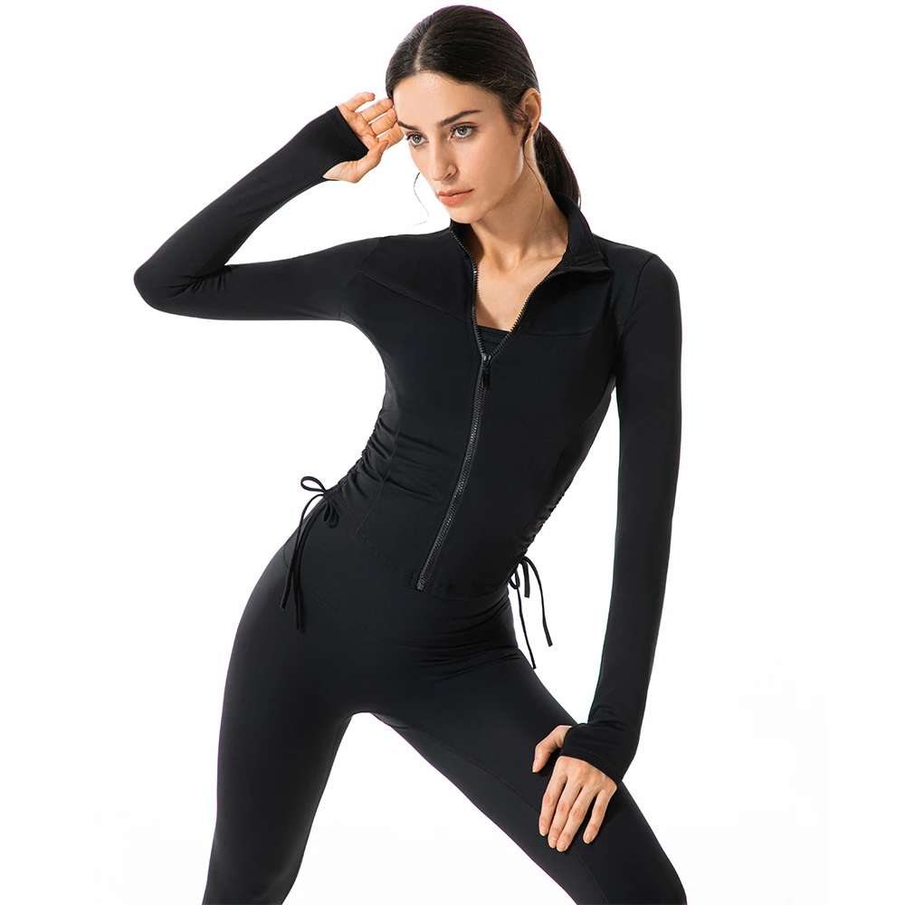 Боковой эластичный шнур для облегающей спортивной куртки с длинным рукавом