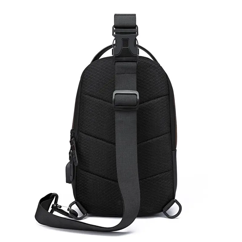 New men's chest bag travel shoulder bag waterproof sports anti-theft men's USB charging high-capacity crossbody bag sling bag
