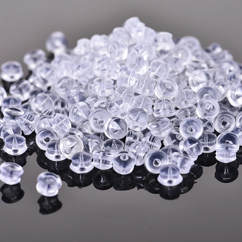 100pcs/lot Rubber Earring Back Silicone Round Ear Plug Blocked Caps Earrings Back Stoppers for DIY Earring Parts Jewelry Making