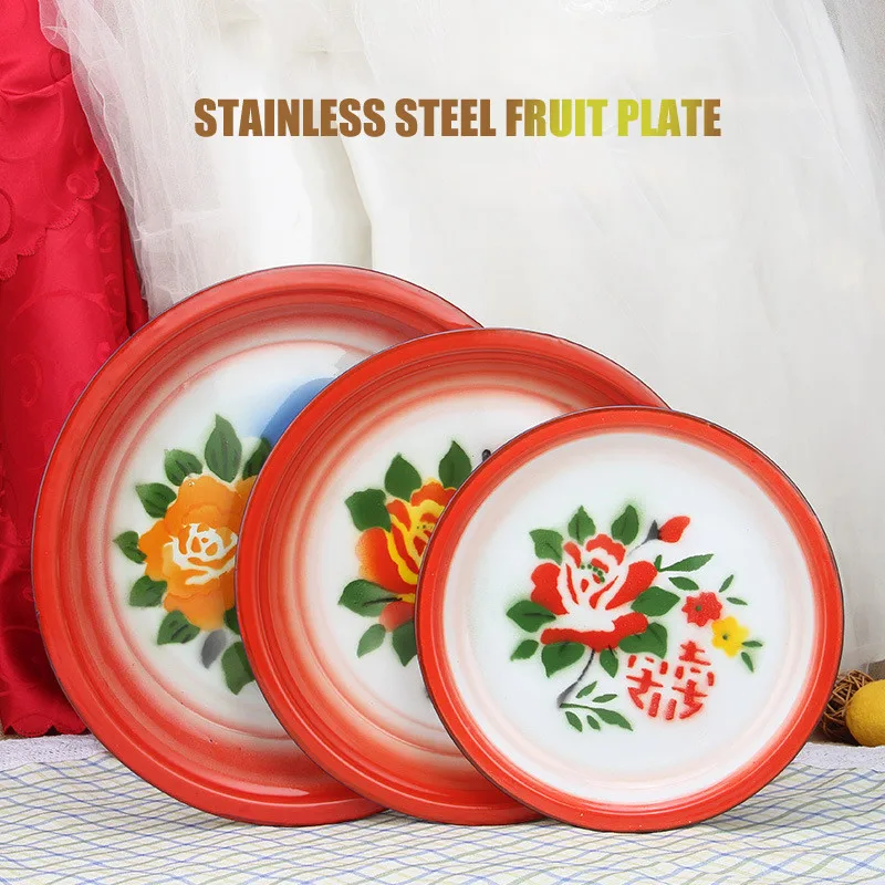 

China Ancient Plates For Food Stainless Fruit Tray Tray For Decoration Can Be Filled With Tea Cake Snacks Kitchen Metal Storage