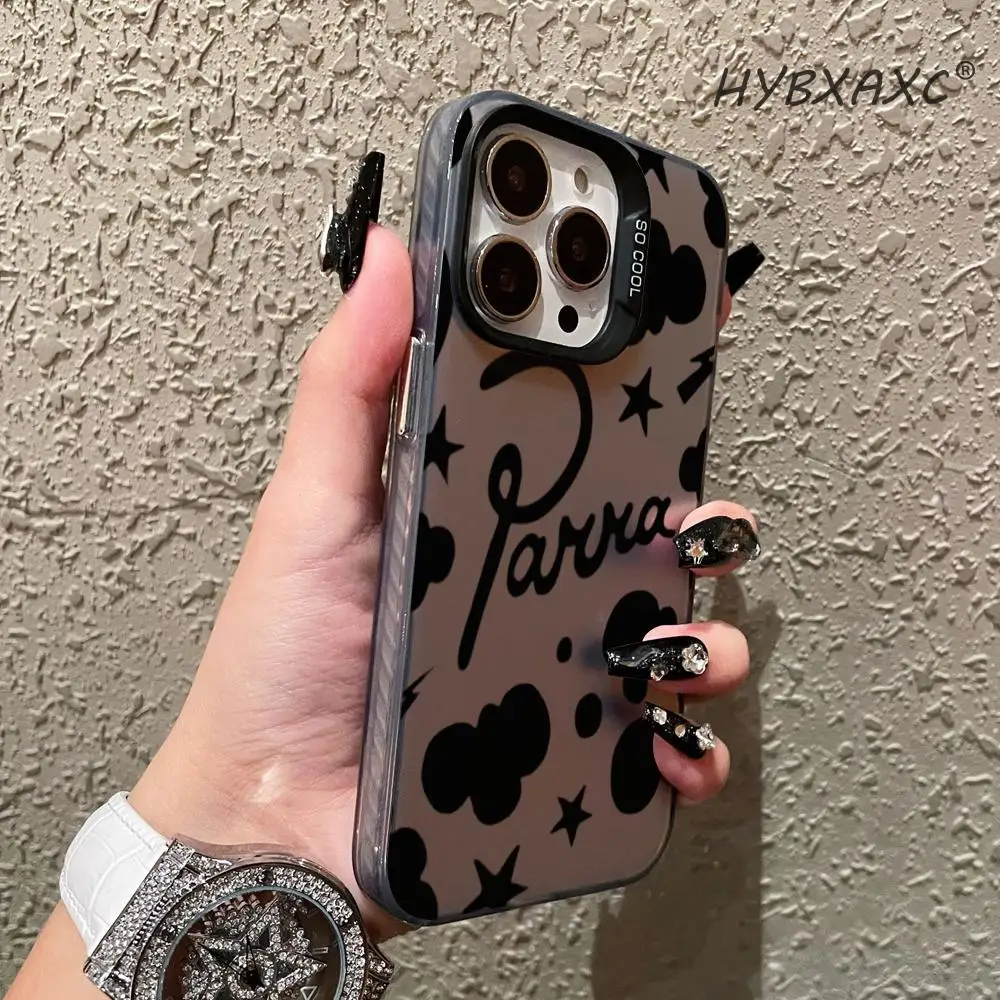 Фото Модный чехол для телефона P-Patta с логотипом для iPhone 17 16 15 14 13 12 11 Pro Max, черный, фиолетовый, матовый, лазерный, металлический, с эффектом Аврора №4