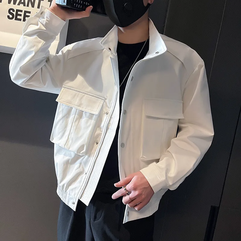 

European Design 2023 Men Casual Solid Color Single Breasted Jeans Jacket Men Slim Fit y2k clothing chaquetas hombre