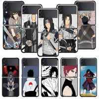 hard hard phone case pc for samsung flip z flip3 5g zflip4 flip4 zflip3 zflip naruto uchiha sasuke