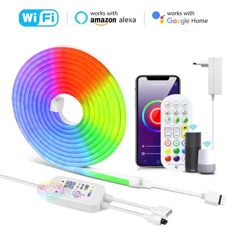 

12V Homekit Neon Lights RGB LED Strip Smart WiFi Siri Voice Control Work With Apple Home Kit Outdoor Garden Christmas Decor