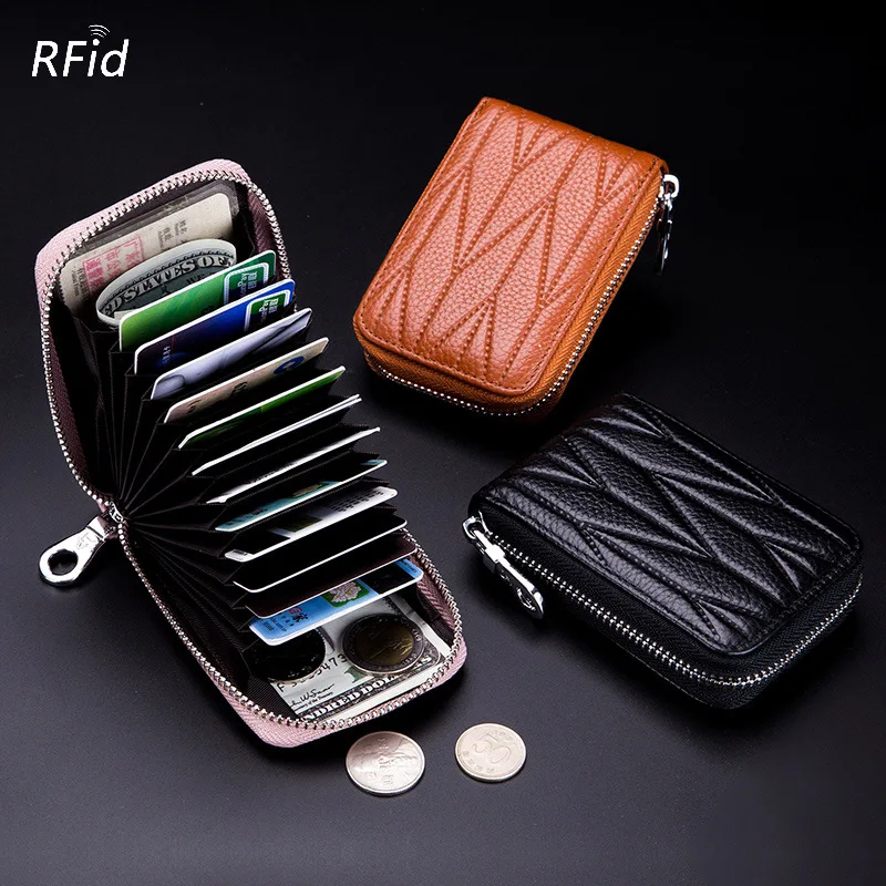 

Новинка, женские кошельки из натуральной коровьей кожи с RFID-защитой