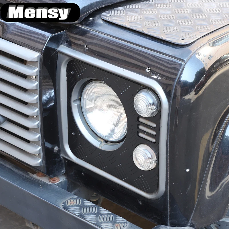 Фото Для Land Rover Defender 90 110 2004-2018 алюминиевый сплав черный автомобильный чехол для фар абажур автоаксессуары №4