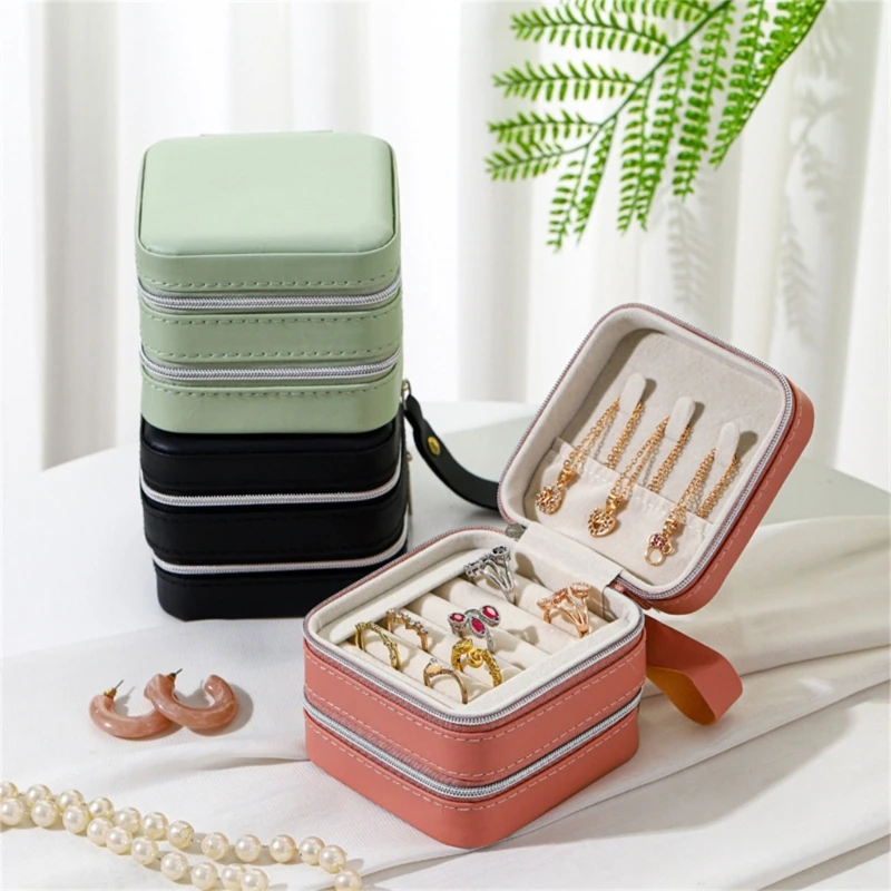 Миниатюрный дорожный футляр для ювелирных изделий из искусственной кожи