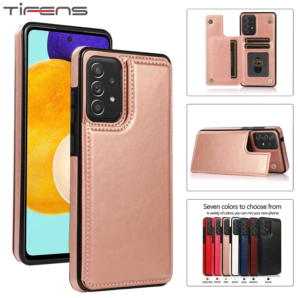 

Leather Case For Samsung A53 A73 A33 A13 A52 A72 A51 A71 A50 A70 A22 A82 A12 A42 A21 A30 A20 A10 S E A11 A40 5G Card Phone Cover