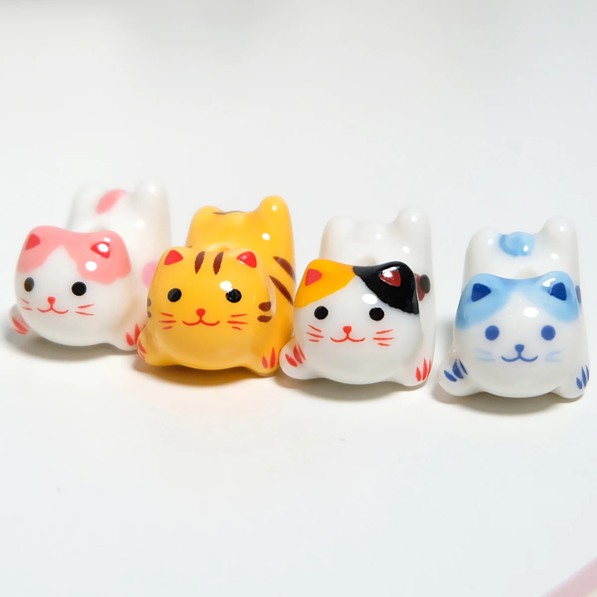 15x21mm Vertical Hole Lucky Cat Animal Anime Ceramic Beads For Jewelry Making DIY Bracelets Earrings Necklace Porcelain Bead