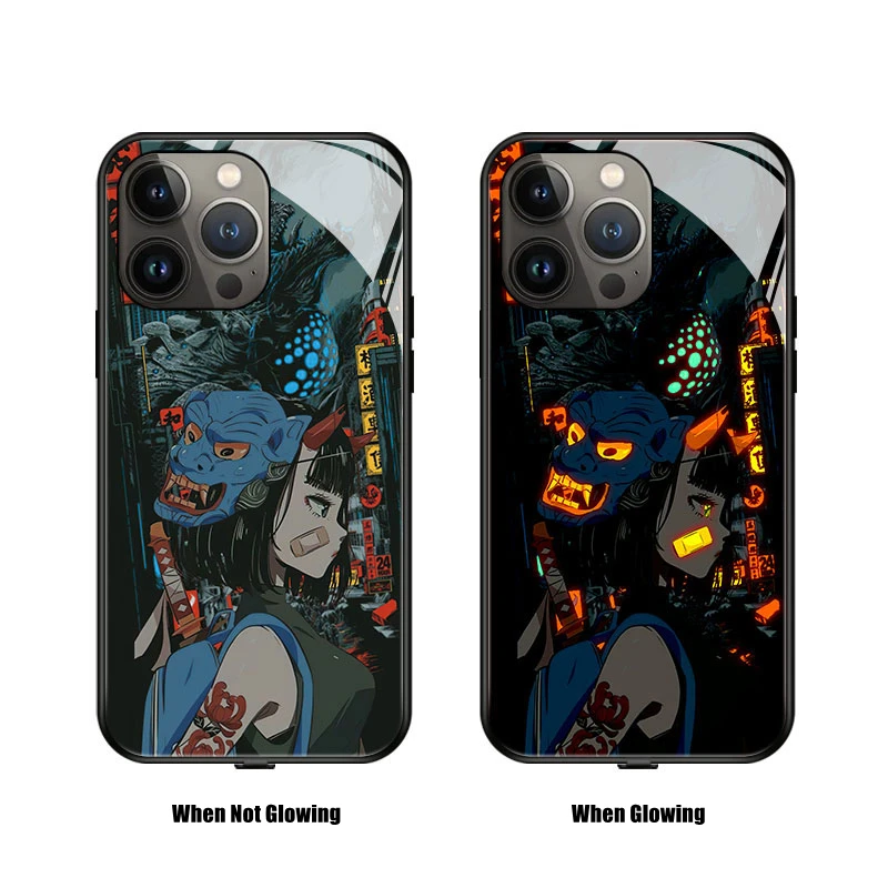 

Cyberpunk Cartoon LED Light Glowing Luminous Gift Giving Phone Case for Xiaomi 11 12 13 Mix 3 4 Redmi K40 K50 K60 Pro Lite Ultra